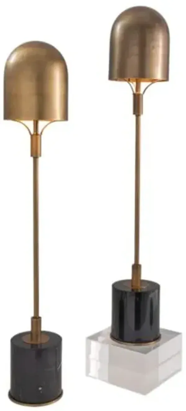 Set of 2 OPPA 32" Marble Buffet Lamps - Port 68 - Black