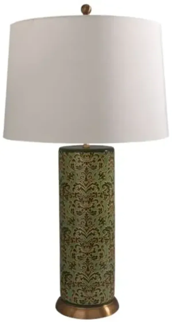 Richmond Damask 31" Table Lamp - Port 68 - Green