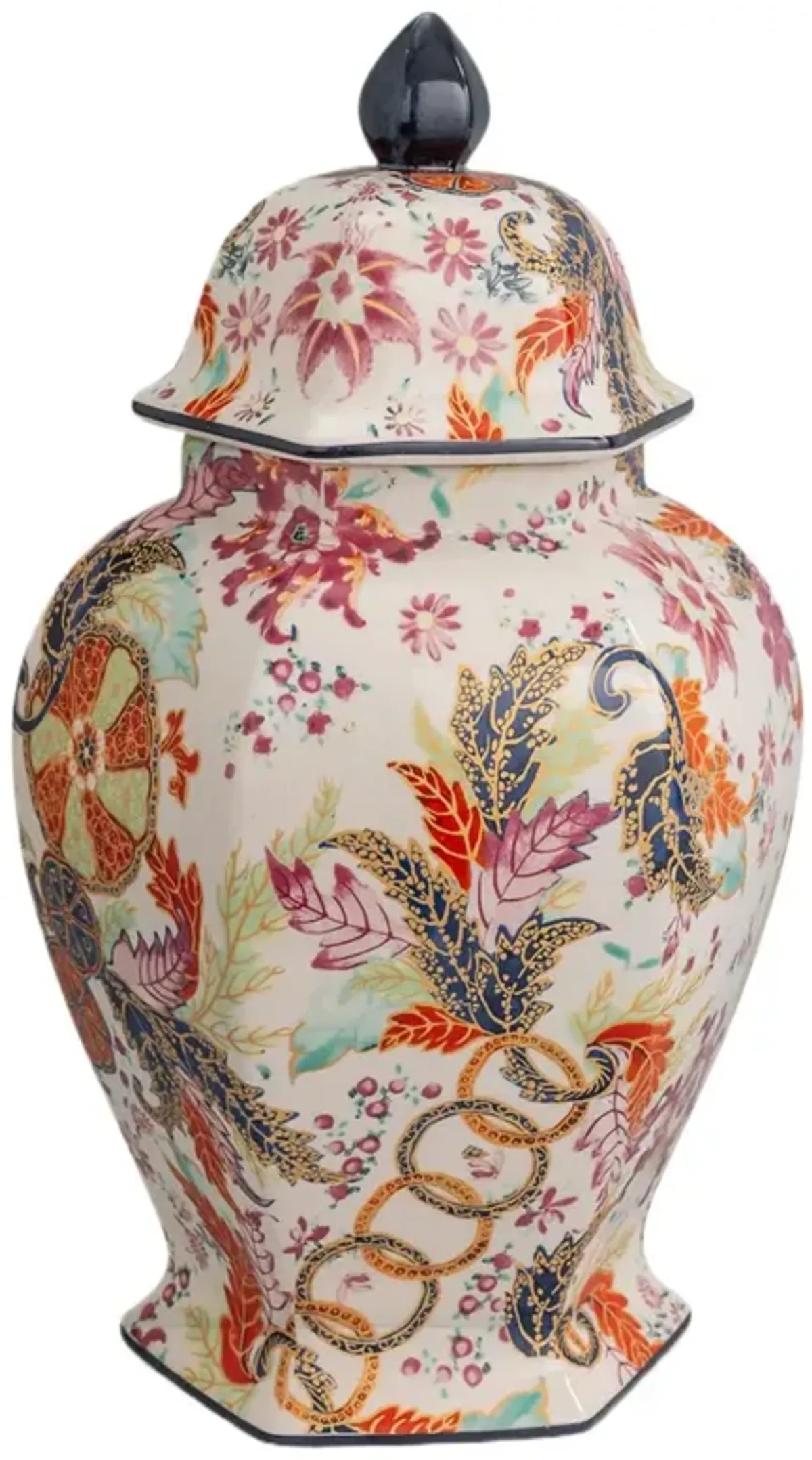 Tobacco Leaf Hex Jar, Multicolor