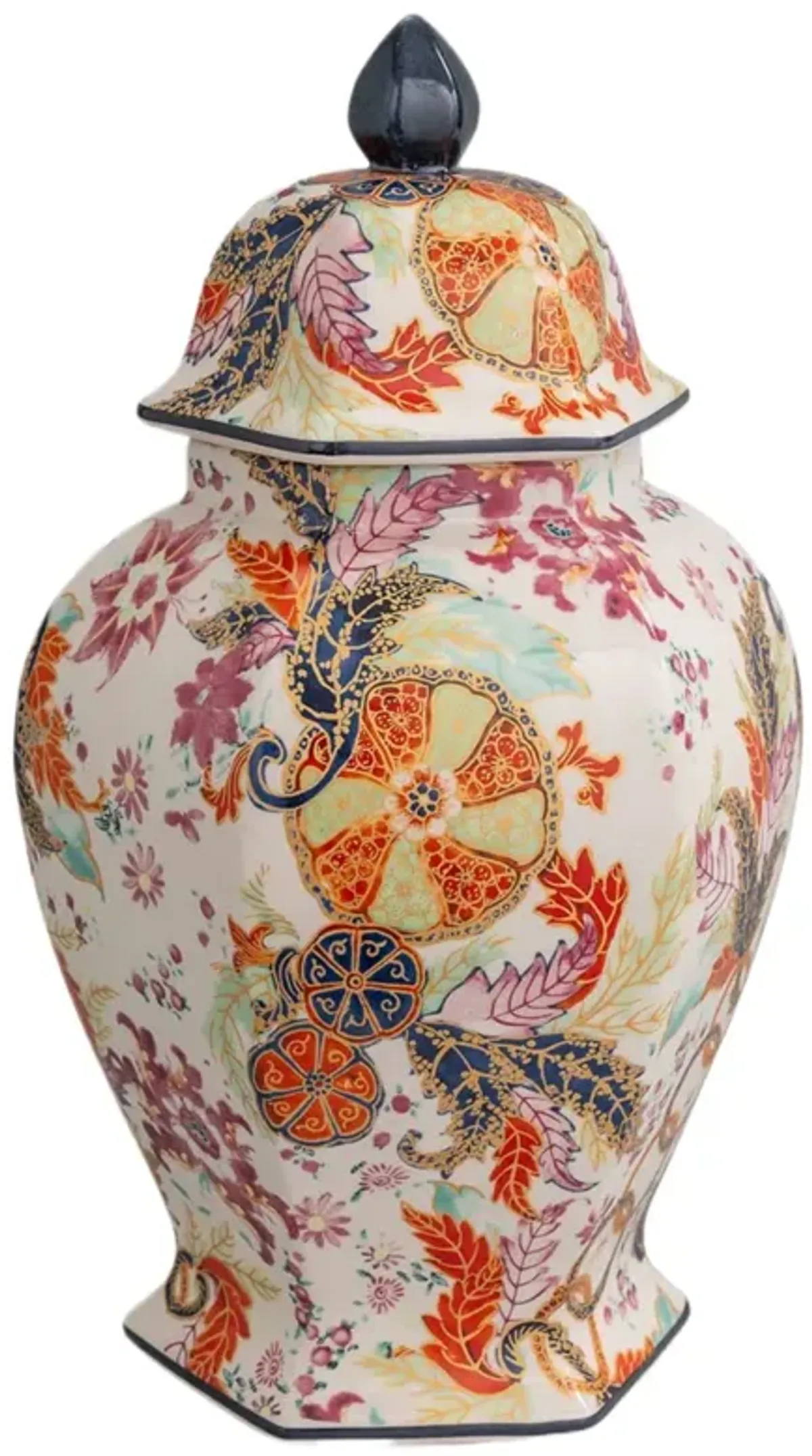 Tobacco Leaf Hex Jar, Multicolor