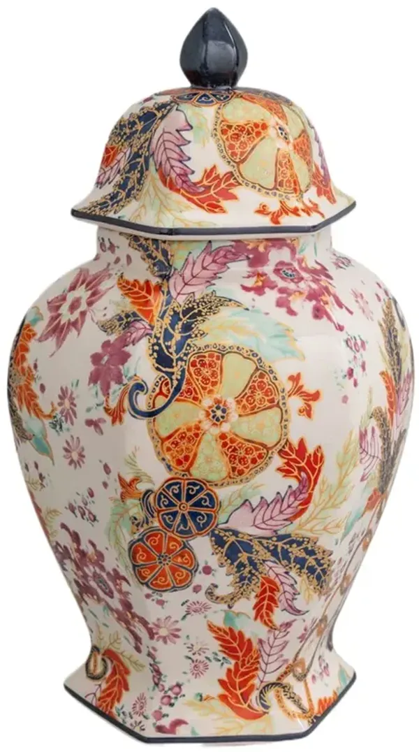 Tobacco Leaf Hex Jar, Multicolor