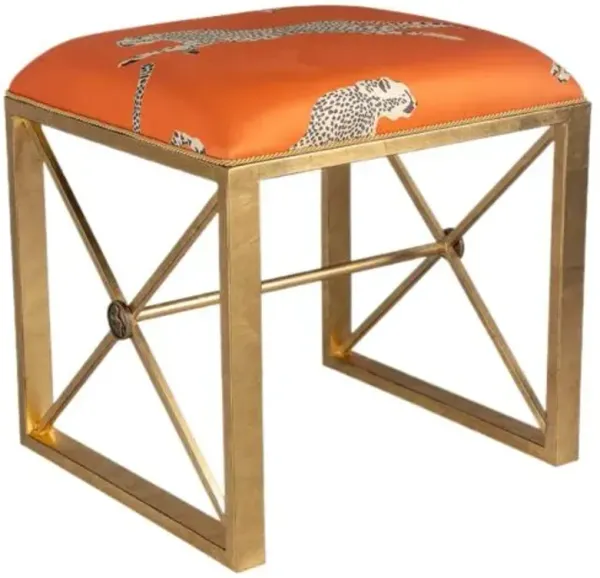 Medallion Single Leaping Cheetah Bench - Port 68 - Orange