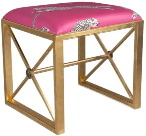 Medallion Single Leaping Cheetah Bench - Port 68 - Pink