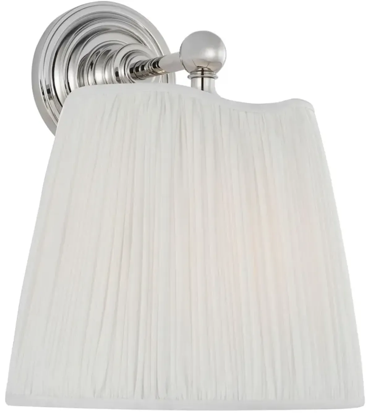 Visual Comfort - Matos 11" Silk Shade Wall Sconce - Silver