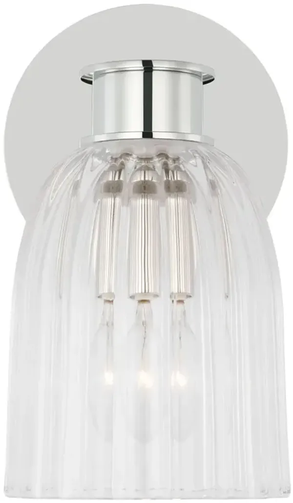 Visual Comfort - Asalea Glass Single Sconce - Silver