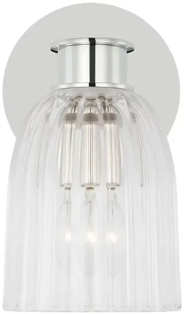 Visual Comfort - Asalea Glass Single Sconce - Silver