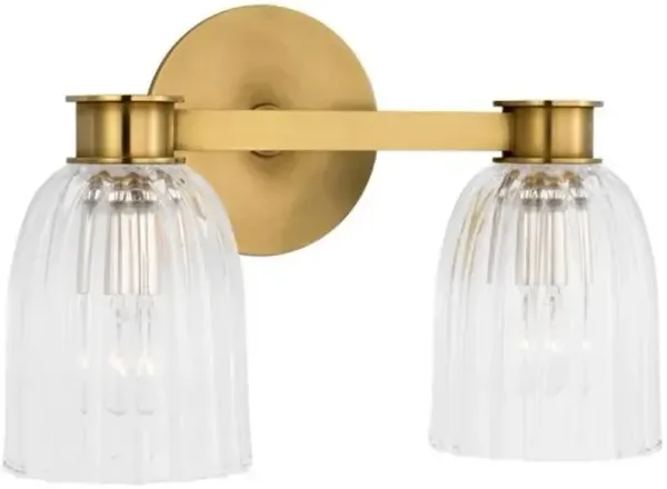 Visual Comfort - Asalea Glass Double Sconce - Gold