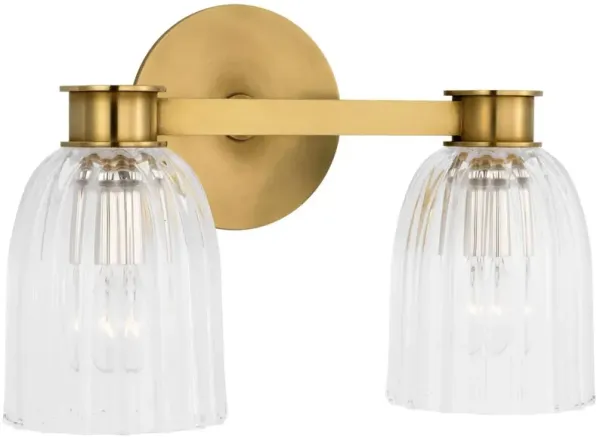 Visual Comfort - Asalea Glass Double Sconce - Gold