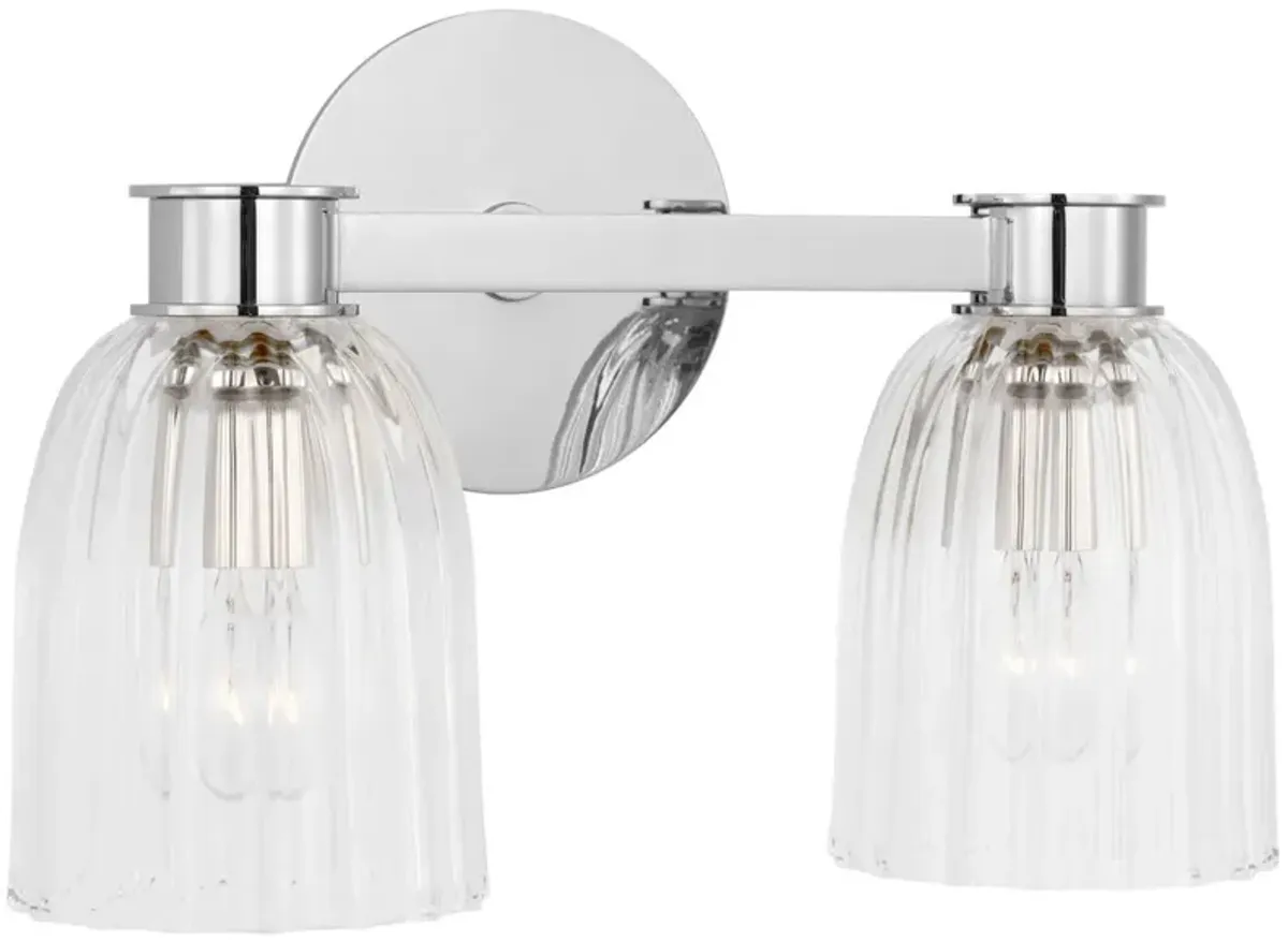 Visual Comfort - Asalea Glass Double Sconce - Silver