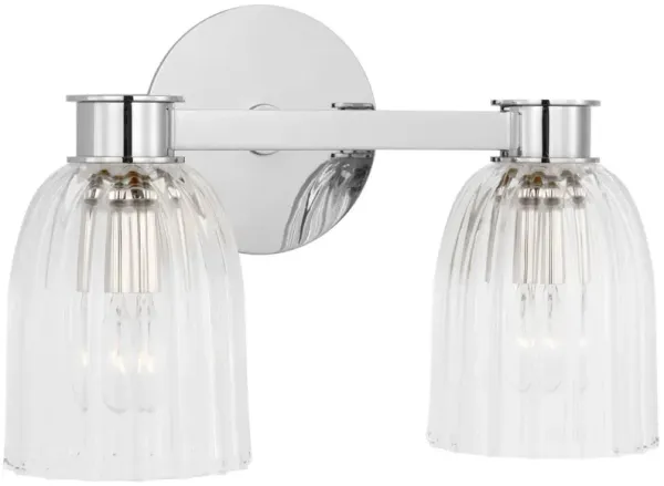 Visual Comfort - Asalea Glass Double Sconce - Silver