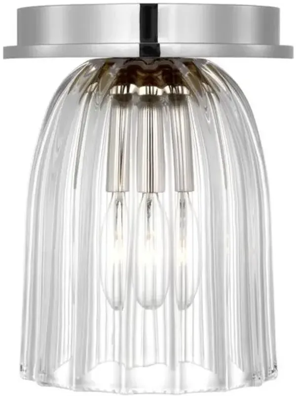 Visual Comfort - Asalea 5" Solitaire Glass Flush Mount - Clear
