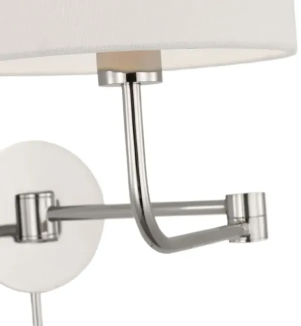 Visual Comfort - Go Lightly Swing Arm Plug-In Wall Light - Silver