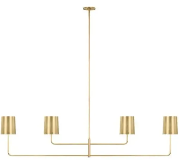Visual Comfort - Go Lightly 70" 4-Light Linear Chandelier - Gold