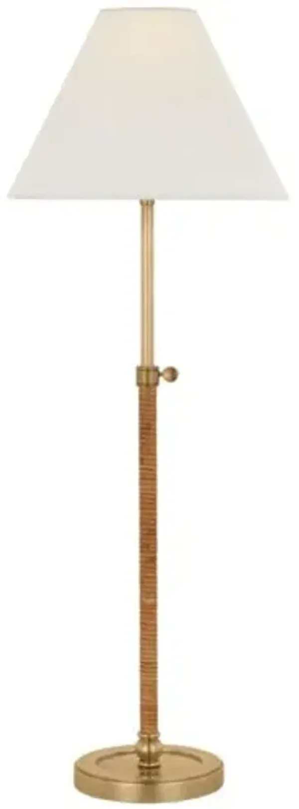 Visual Comfort - Basden Rattan Wrapped 30" Adjustable Buffet Lamp - Gold