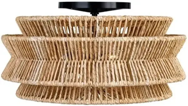 Visual Comfort - Antigua Natural Abaca Drum Semi-Flush Mount - Brown