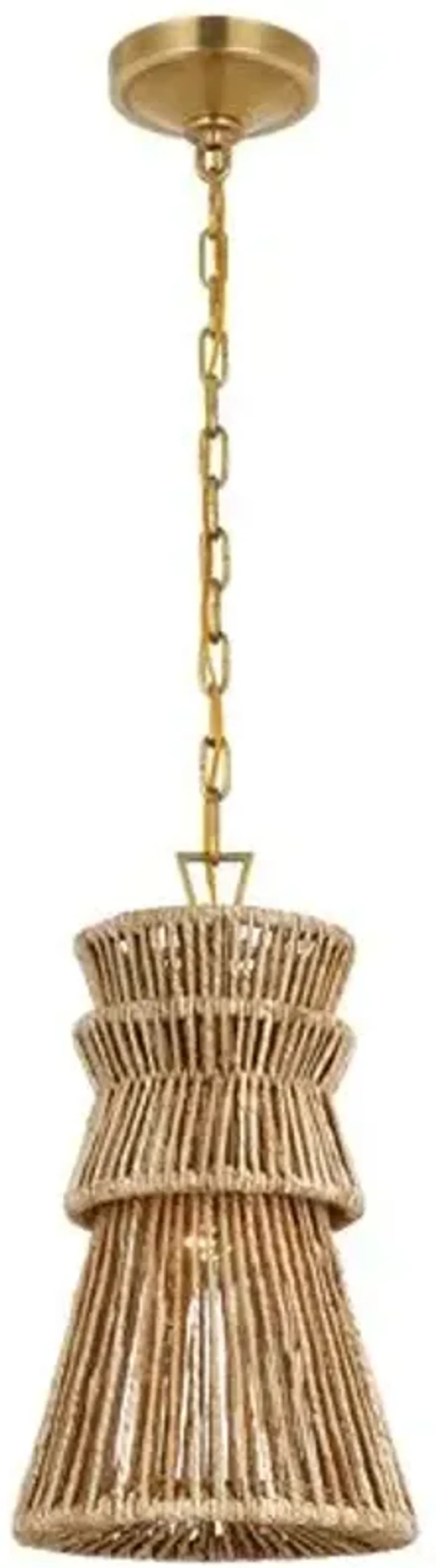 Visual Comfort - Antigua Natural Abaca Pendant - Gold