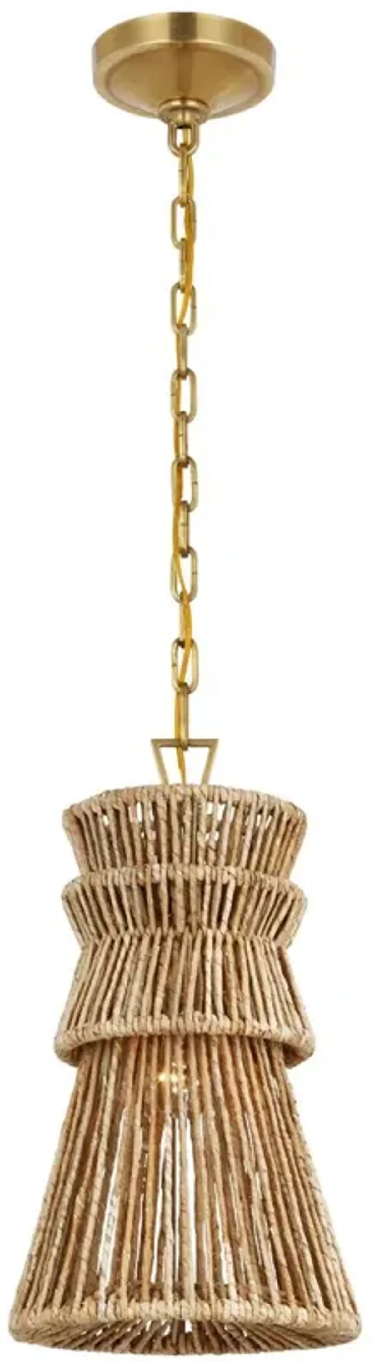 Visual Comfort - Antigua Natural Abaca Pendant - Gold