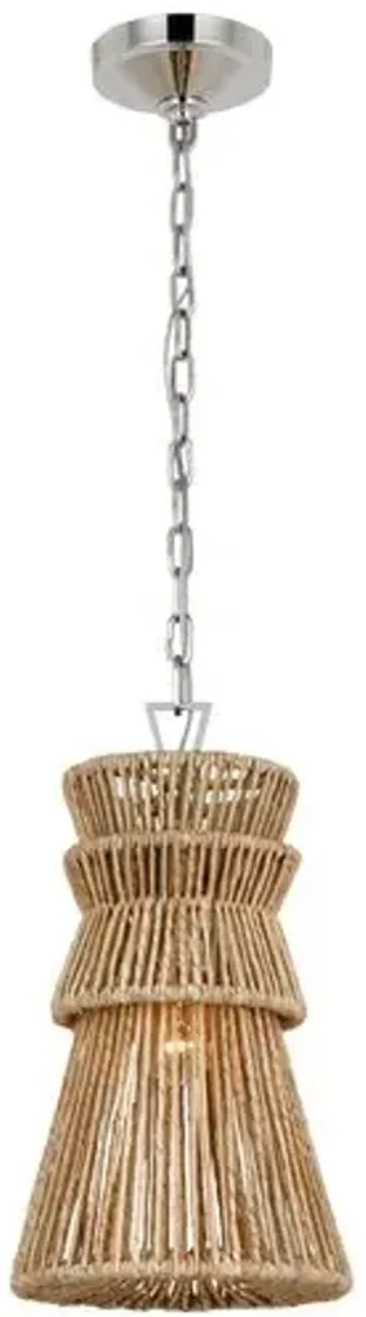 Visual Comfort - Antigua Natural Abaca Pendant - Silver