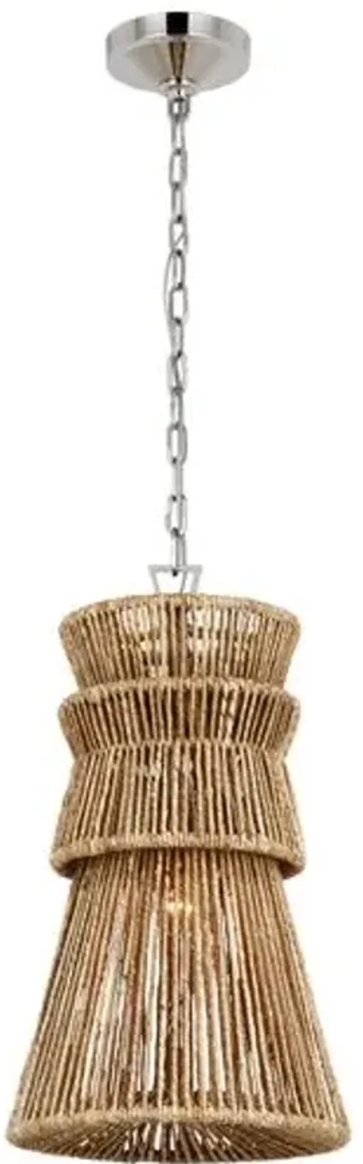 Visual Comfort - Antigua Natural Abaca Pendant - Silver