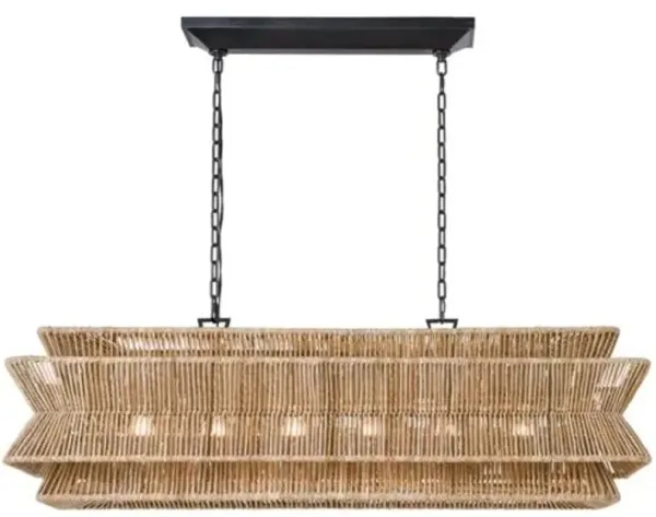 Visual Comfort - Antigua 54" Natural Abaca Linear Chandelier - Brown