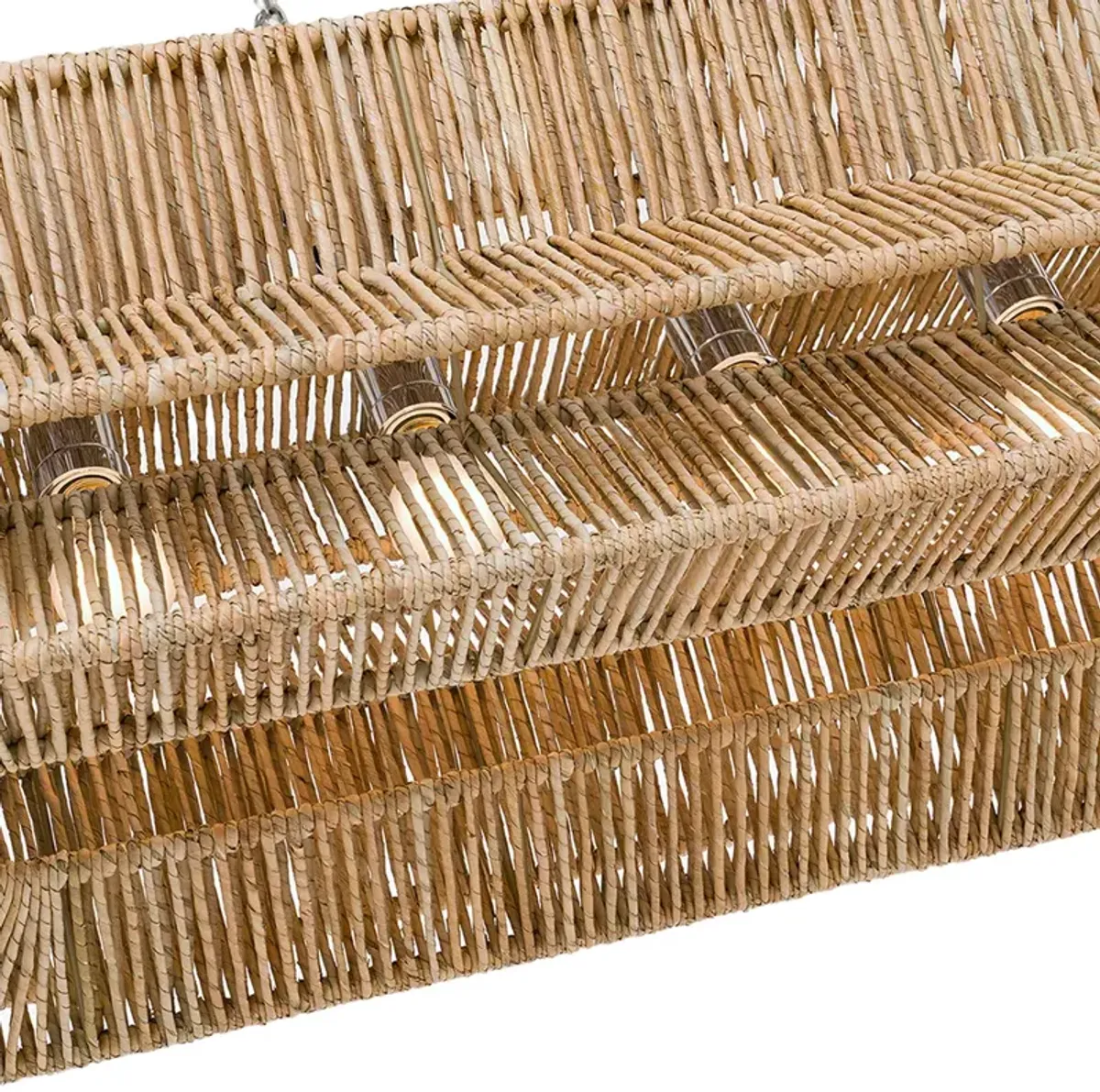 Visual Comfort - Antigua 54" Natural Abaca Linear Chandelier - Silver