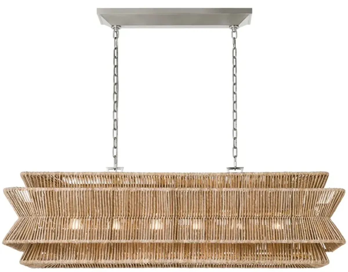 Visual Comfort - Antigua 54" Natural Abaca Linear Chandelier - Silver