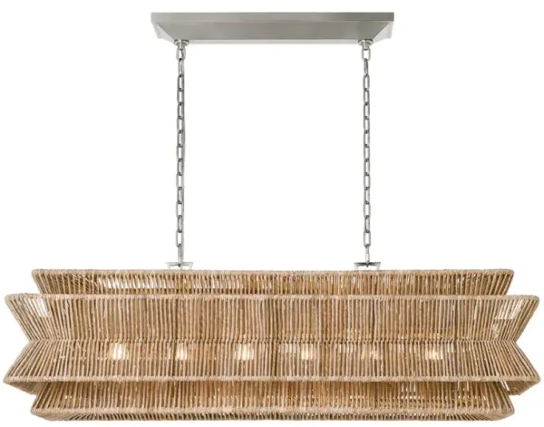 Visual Comfort - Antigua 54" Natural Abaca Linear Chandelier - Silver