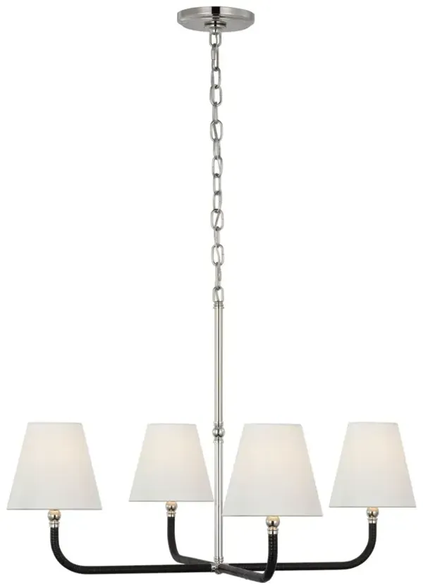 Visual Comfort - Basden Rattan Medium Single Tier Chandelier - Black