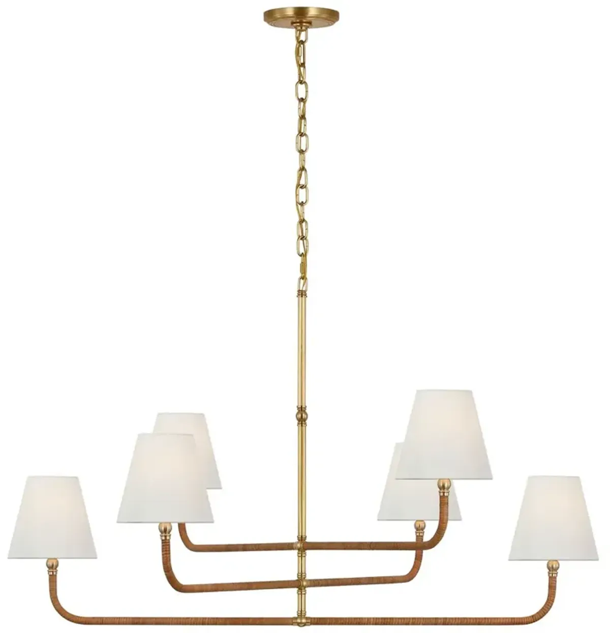 Visual Comfort - Basden Rattan Extra Large 3-Tier Chandelier - Gold