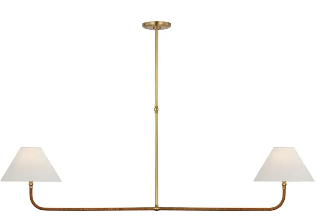 Visual Comfort - Basden Rattan Extra Large Linear Chandelier - Gold