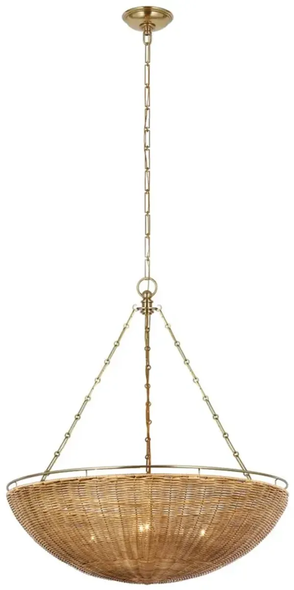 Visual Comfort - Clovis Rattan Chandelier - Gold
