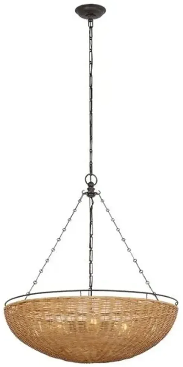 Visual Comfort - Clovis Rattan Chandelier - Black