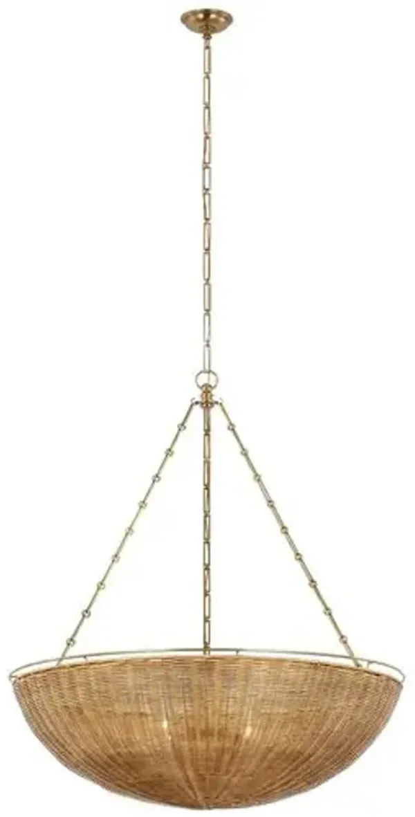 Visual Comfort - Clovis Rattan Chandelier - Gold