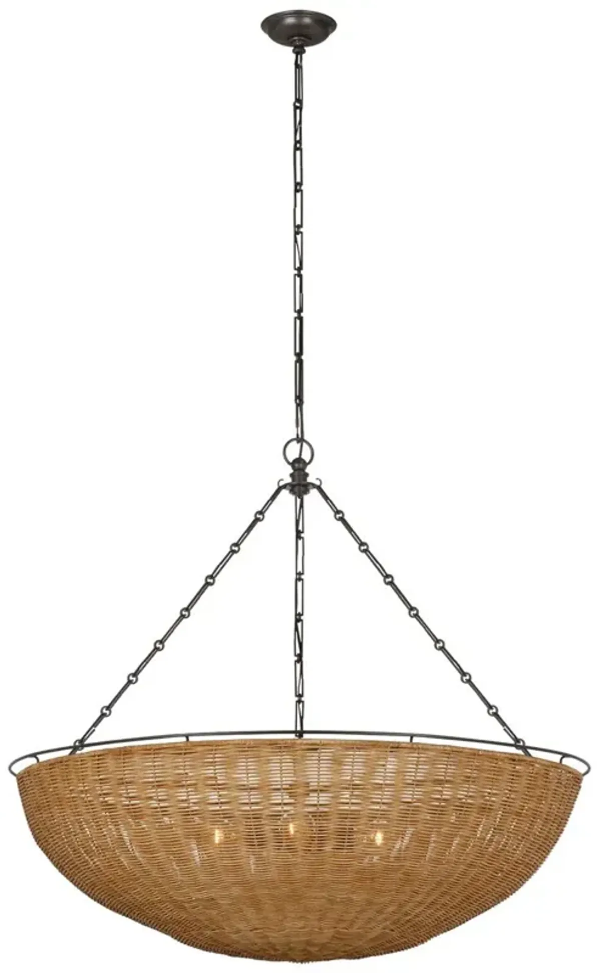 Visual Comfort - Clovis Rattan Chandelier - Black