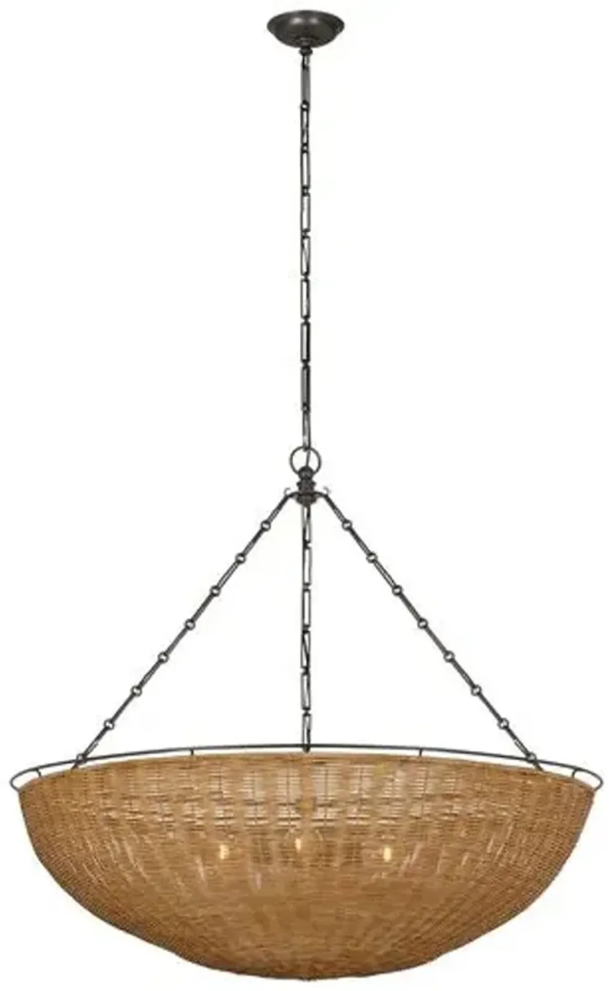 Visual Comfort - Clovis Rattan Chandelier - Black