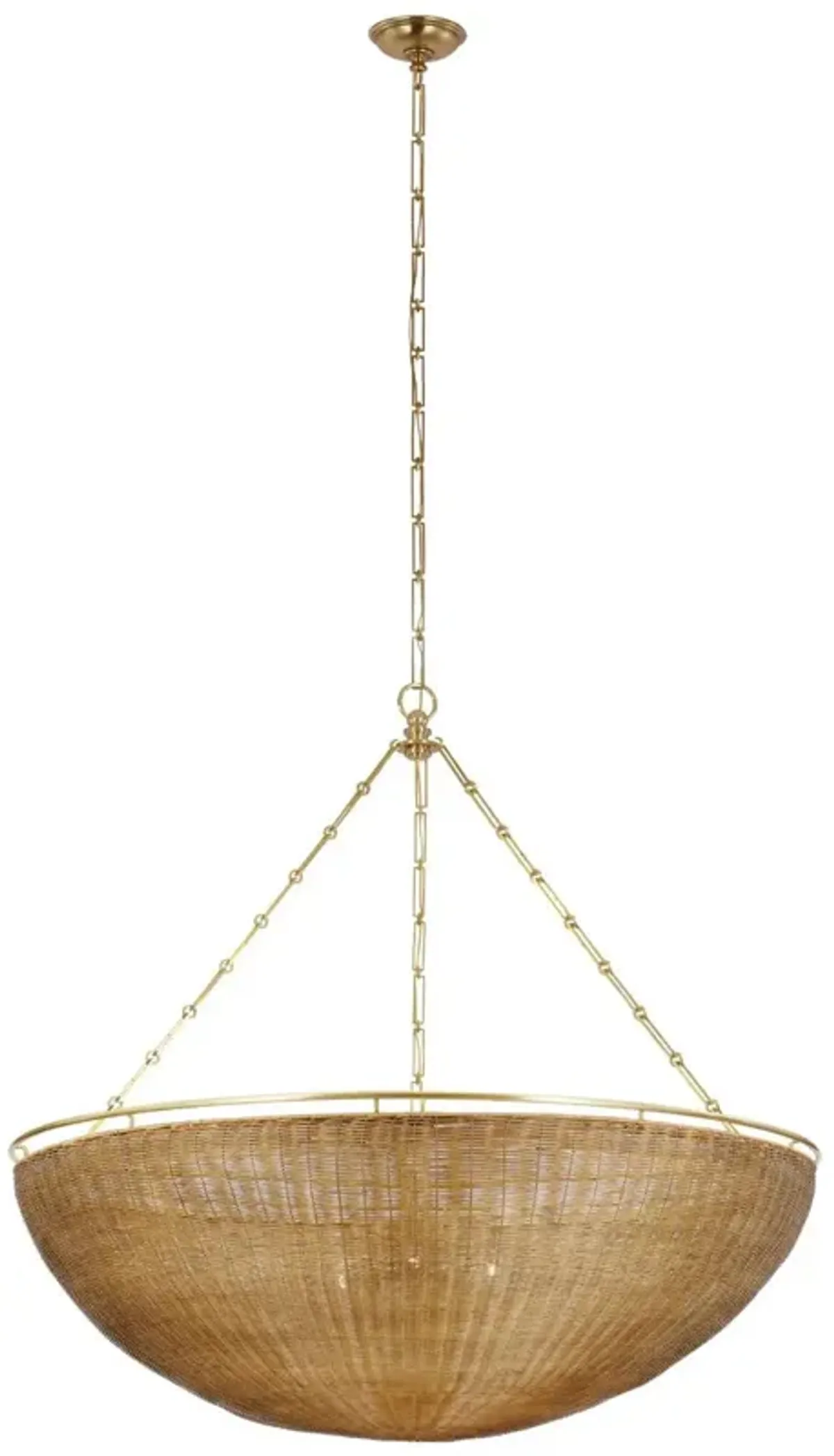 Visual Comfort - Clovis Rattan Chandelier - Gold