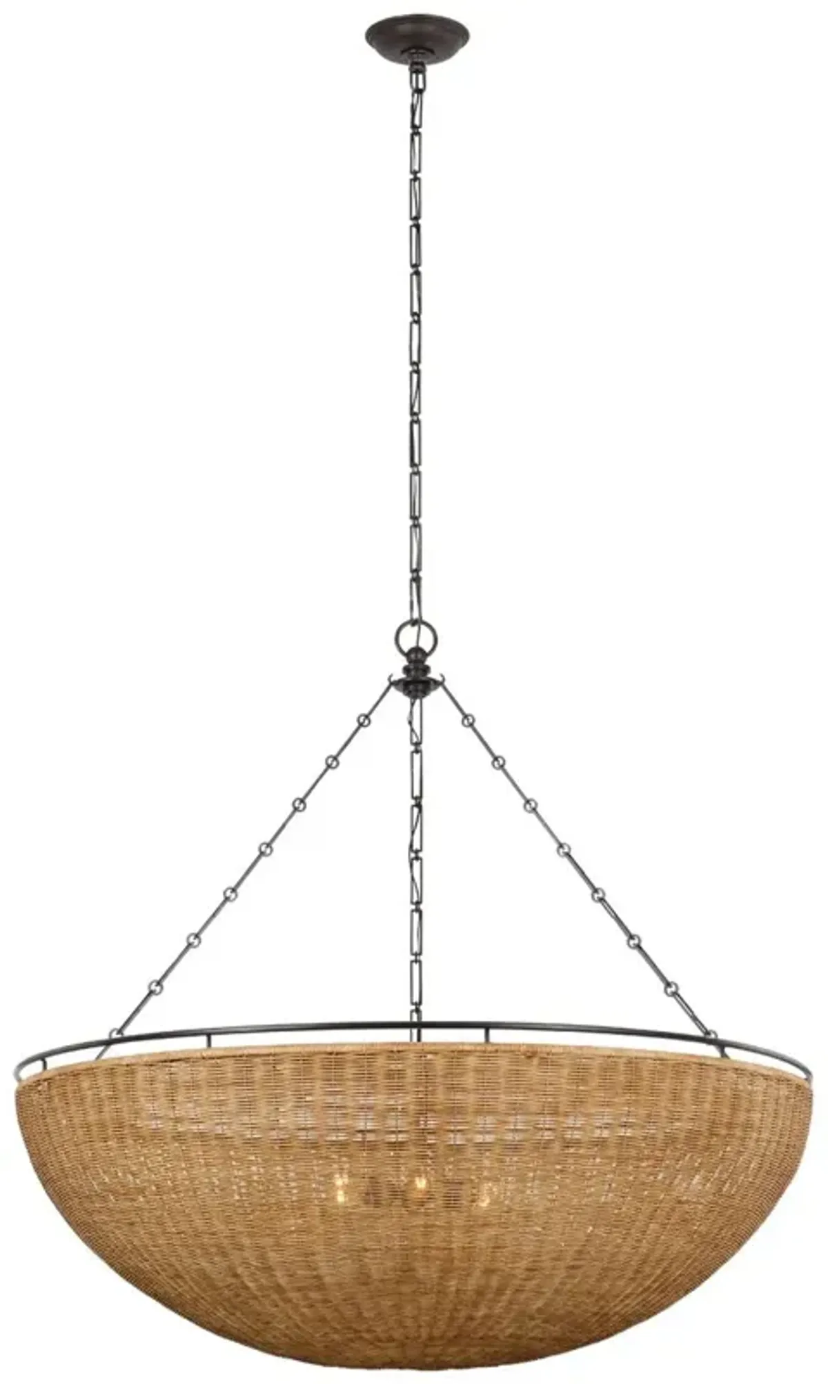 Visual Comfort - Clovis Rattan Chandelier - Black
