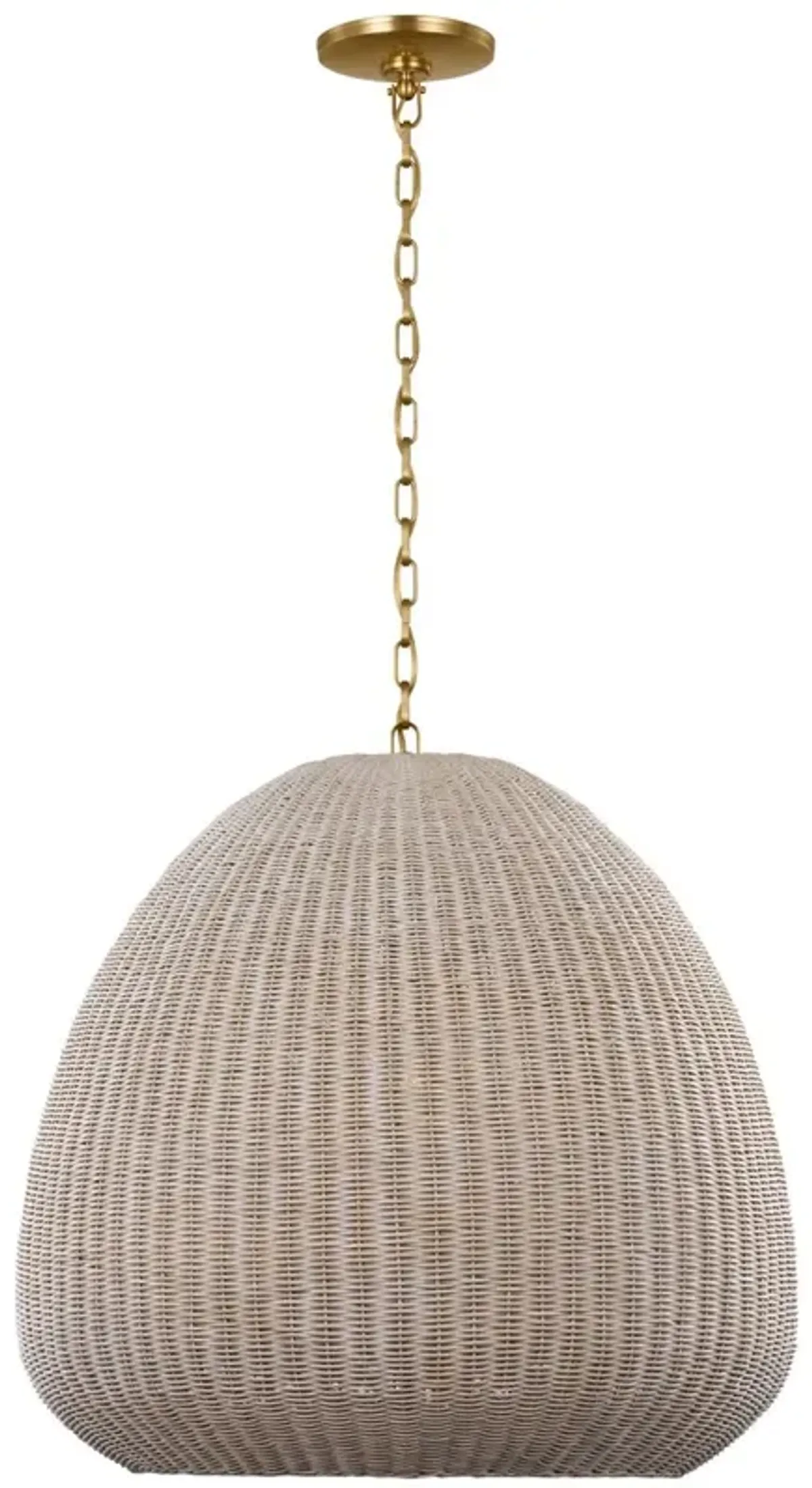 Visual Comfort - Kokomo 30" Domed Wicker Pendant - Gold