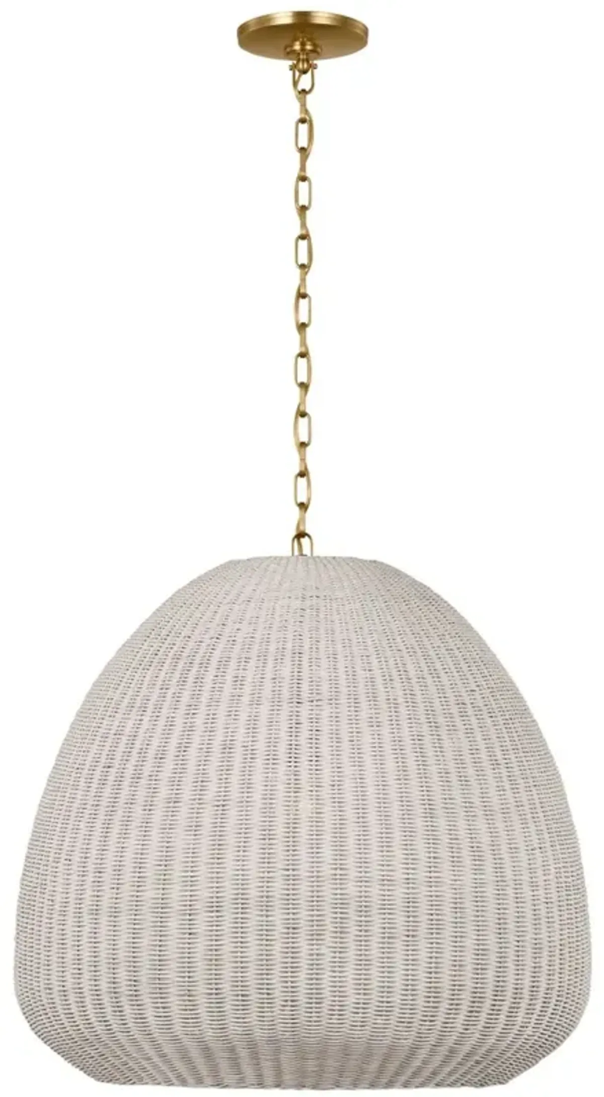 Visual Comfort - Kokomo 30" Domed Wicker Pendant - Gold