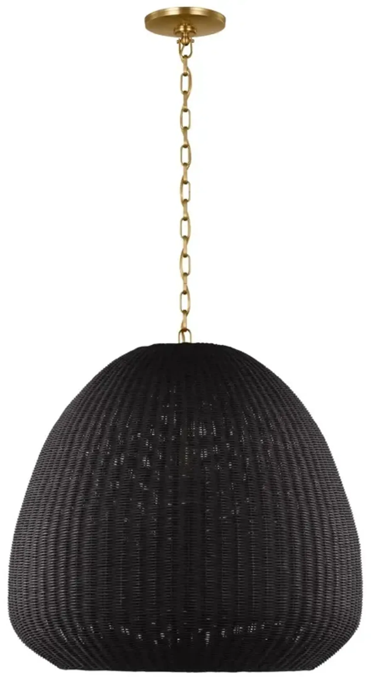 Visual Comfort - Kokomo 30" Domed Wicker Pendant - Gold