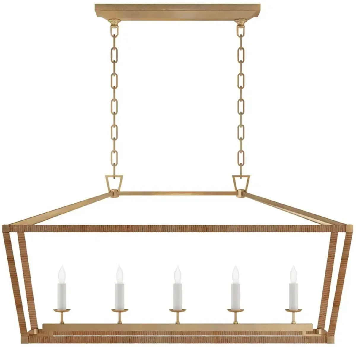 Visual Comfort - Darlana Rattan Wrapped Linear Lantern - Gold