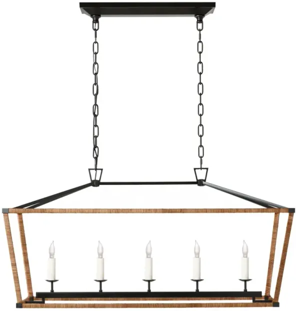 Visual Comfort - Darlana Rattan Wrapped Linear Lantern - Black
