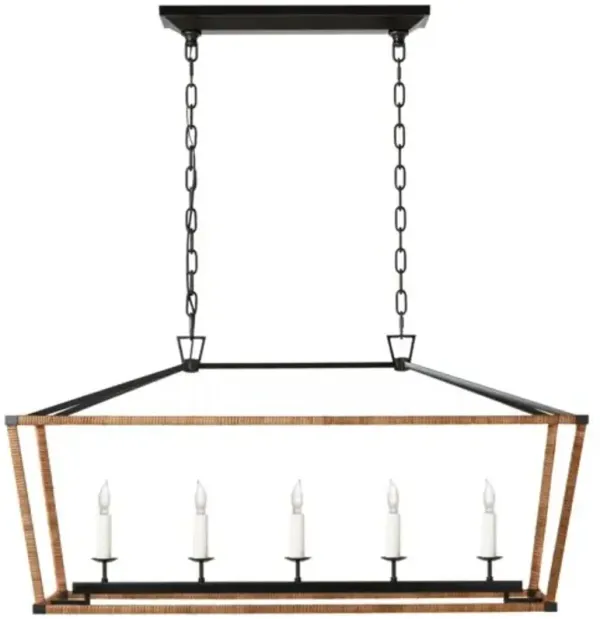 Visual Comfort - Darlana Rattan Wrapped Linear Lantern - Black
