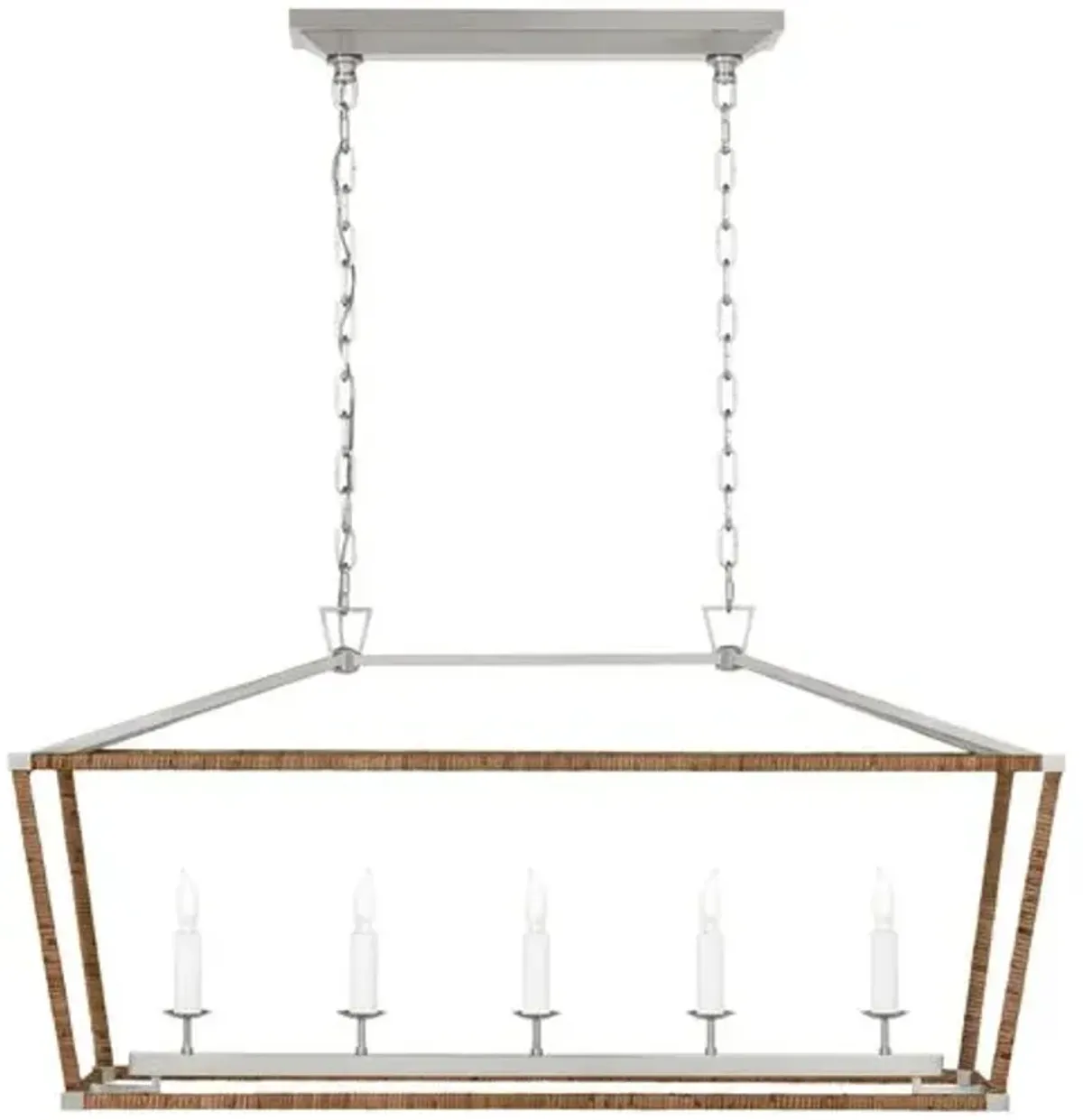 Visual Comfort - Darlana Rattan Wrapped Linear Lantern - Silver