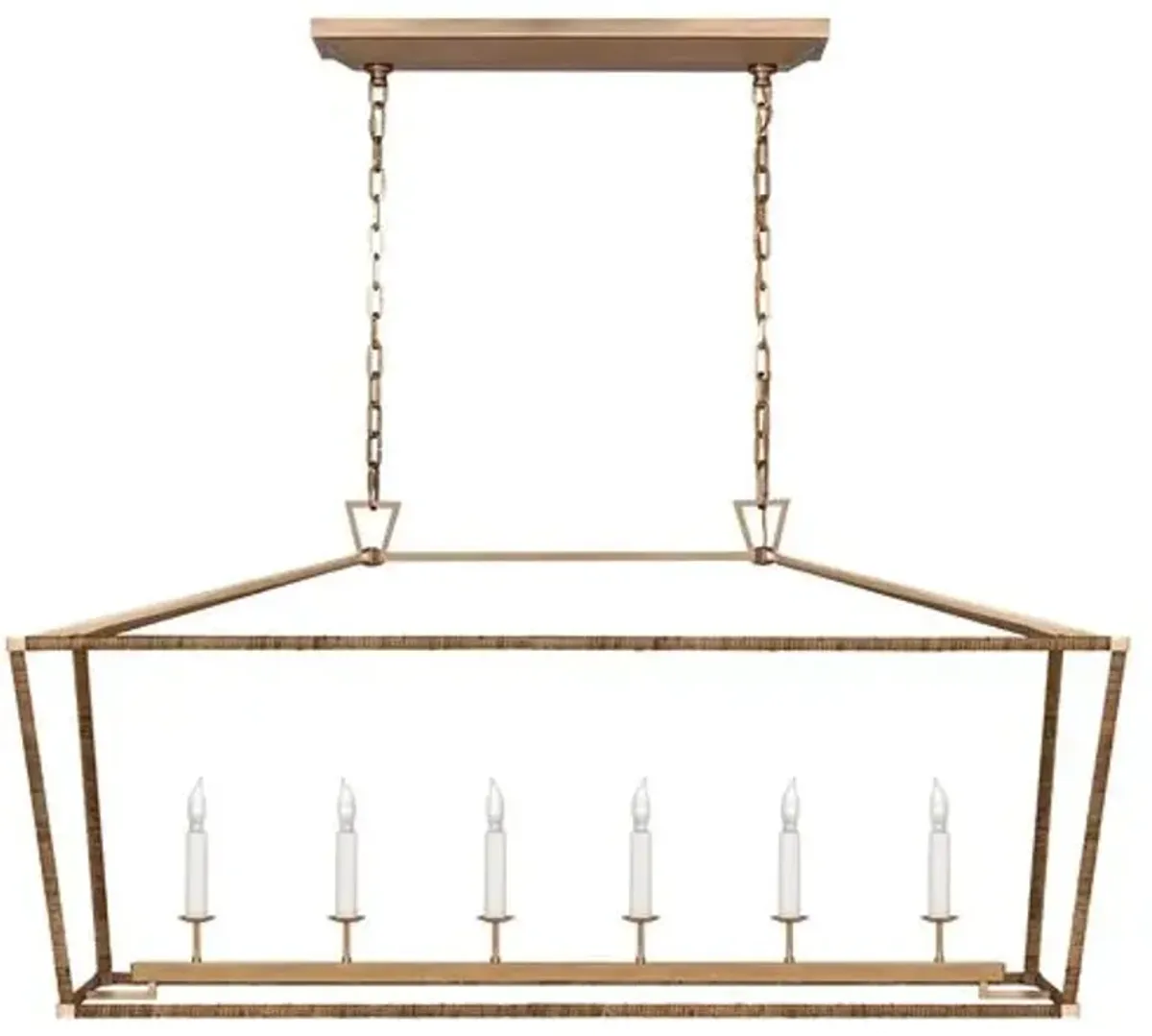 Visual Comfort - Darlana Rattan Wrapped Linear Lantern - Gold