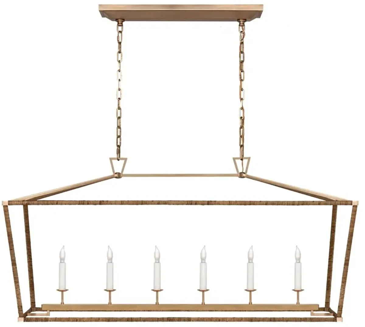 Visual Comfort - Darlana Rattan Wrapped Linear Lantern - Gold
