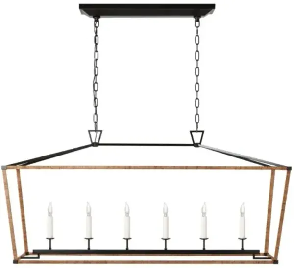 Visual Comfort - Darlana Rattan Wrapped Linear Lantern - Black
