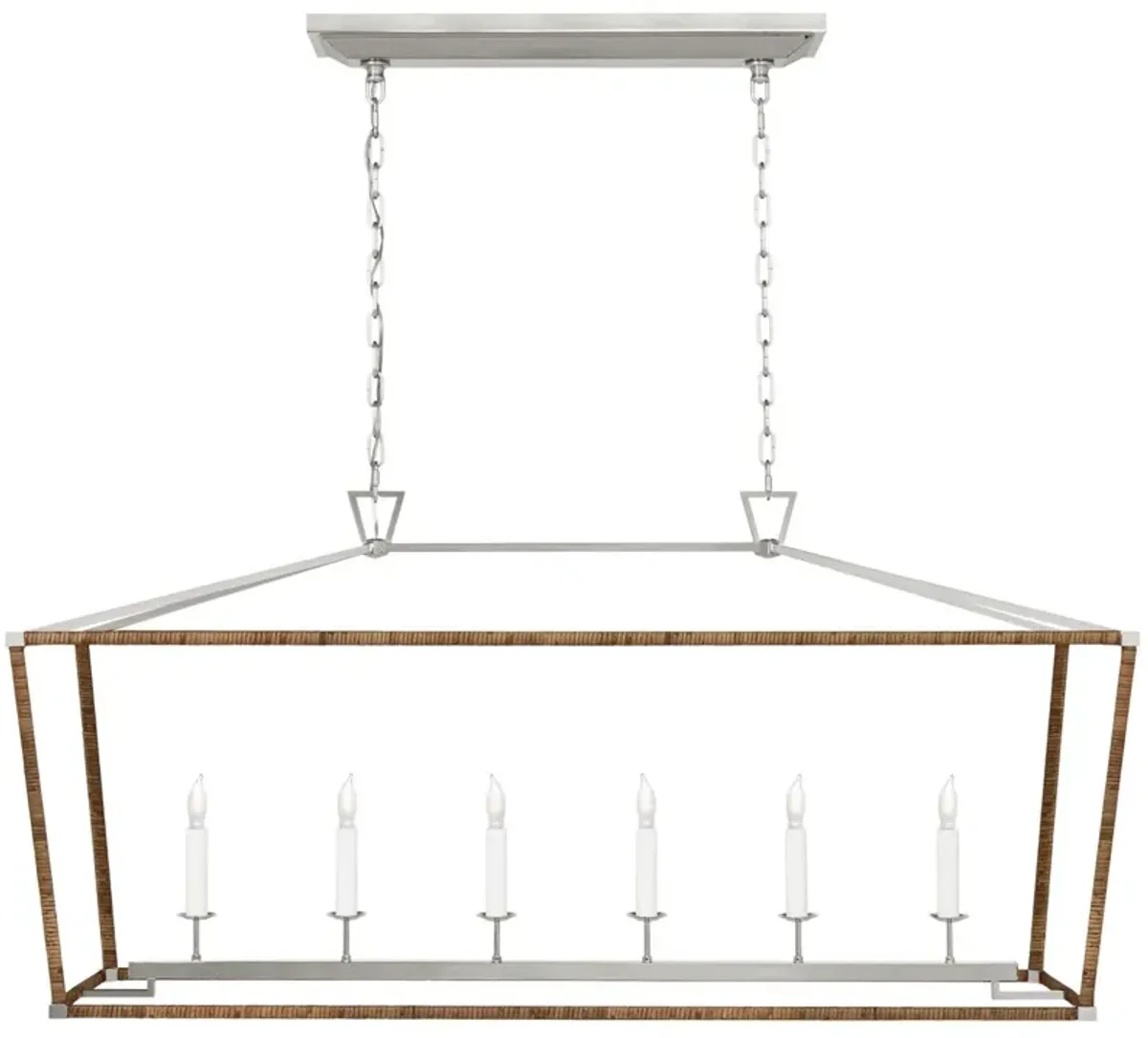 Visual Comfort - Darlana Rattan Wrapped Linear Lantern - Silver