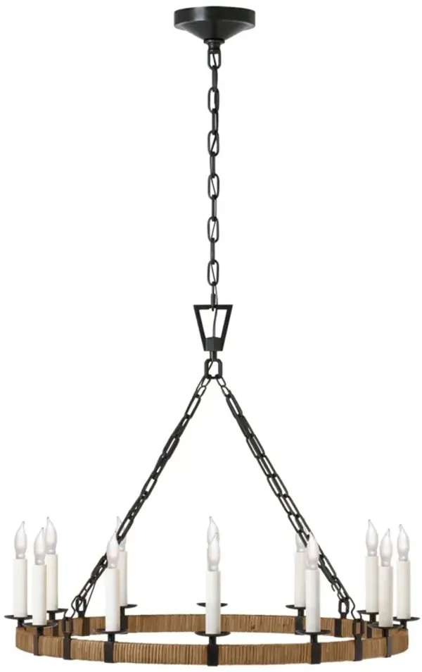 Darlana Rattan Wrapped Ring Chandelier