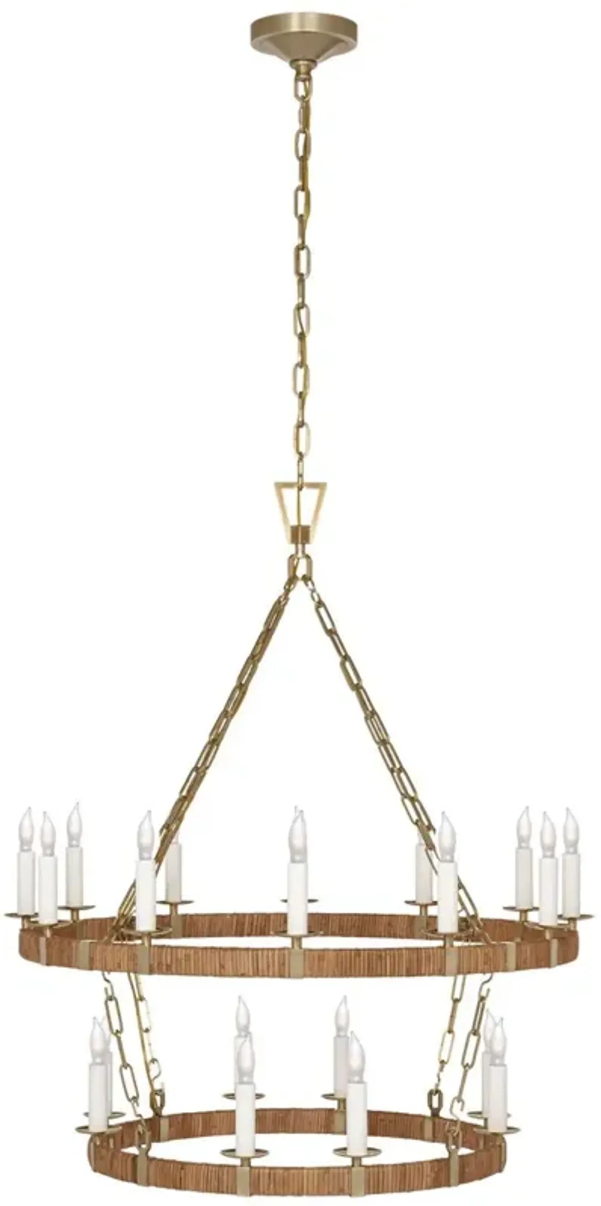 Visual Comfort - Darlana Rattan Wrapped Two Tier Chandelier - Gold
